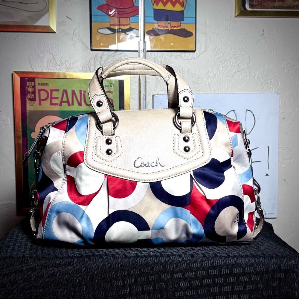 Coach Ashley Optic Signature Metallic Satchel (Style No. F23910)
